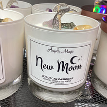 New Moon Crystal Soy Candle, Pyrite, Amethyst, Citrine