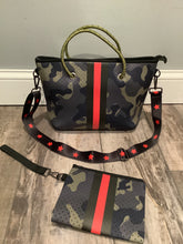 Army Camo with Black & Red Stripe Mini cross shoulder neoprene bag