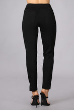 Chatoyant Cropped/capri pants with side slit opening detail & back pockets- Black