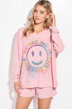 Tie dye smile v neck loungewear set - Pink or Sage Clearance Final Sale!