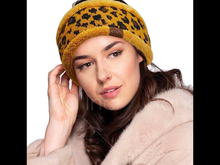 C.C Leopard Pattern Headwrap with Lining - Camel