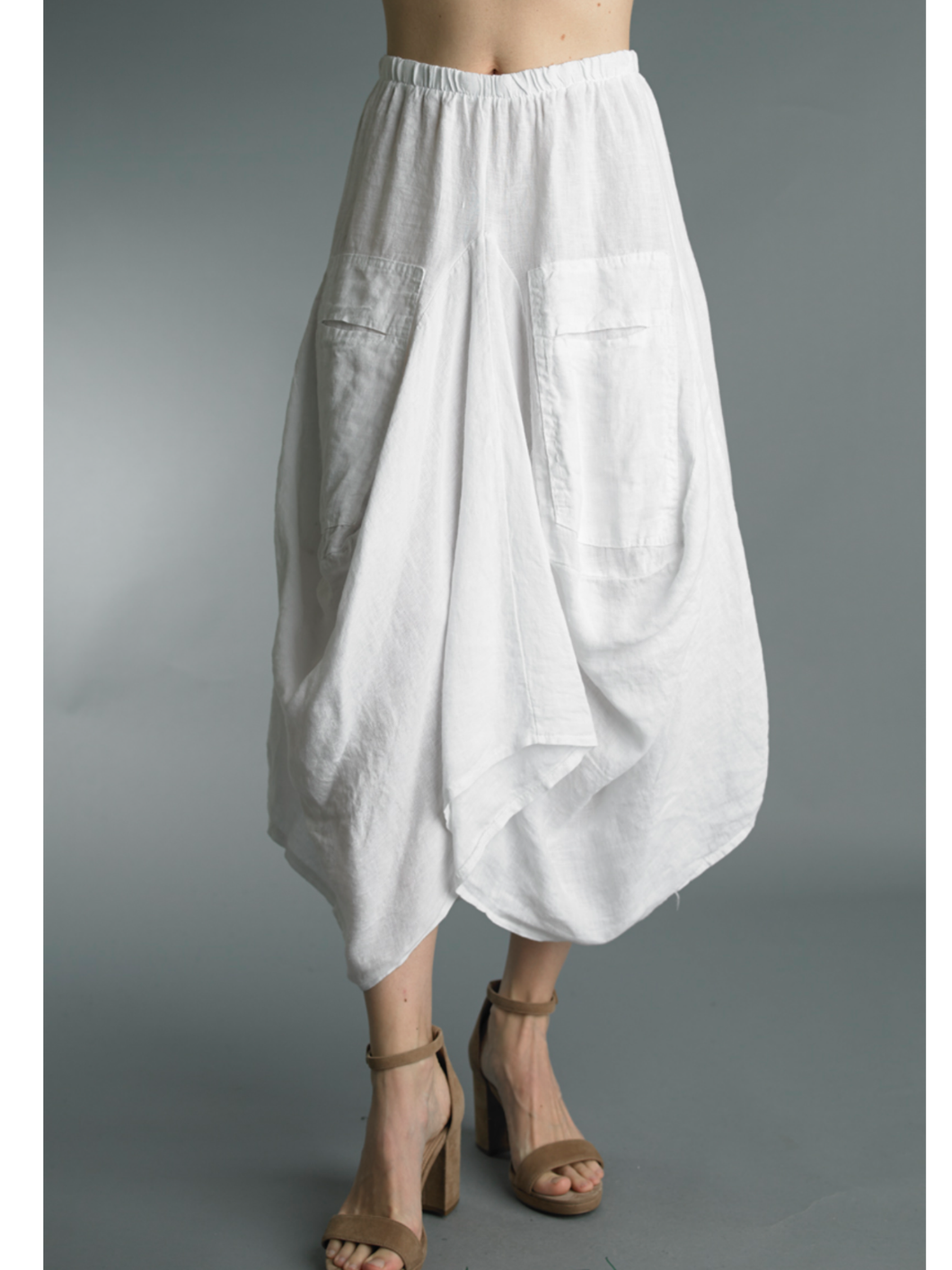 Linen Skirt - White