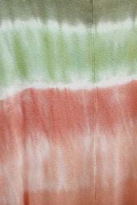 TIE DYE ASYMMETRICAL CASUAL TEE - SAGE/SALMON