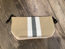 Tan with Grey Stripe Neoprene Cosmetic/Wallet/Purse Neoprene Bag