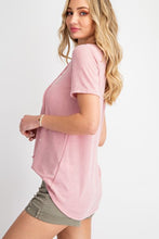 VISCOSE CASUAL TOP WITH EYELET LACE UP DETAIL - MAUVE