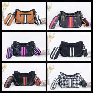 Neoprene Messenger Sling Shoulder Chain Cross Body Bag - Assorted Designs