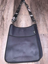 Dark Grey Neoprene Messenger Bag with Black Trim