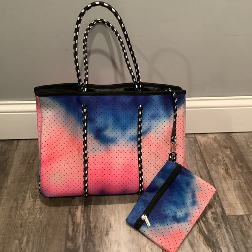 Tie Dye Neoprene Tote Bag 💙💗💜