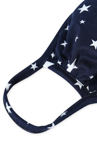 STAR PRINT REUSABLE FACE MASKS FOR KIDS - NAVY