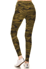 Green Camo Yoga Waistband OS Leggings