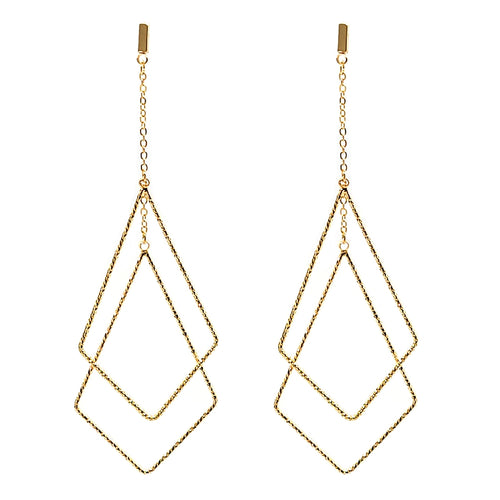 Gold Diamond Cut Geometric Drop 2