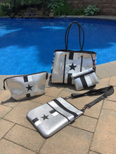 Silver Metallic Neoprene Tote with Star