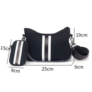 Neoprene Messenger Sling Shoulder Chain Cross Body Bag - Assorted Designs