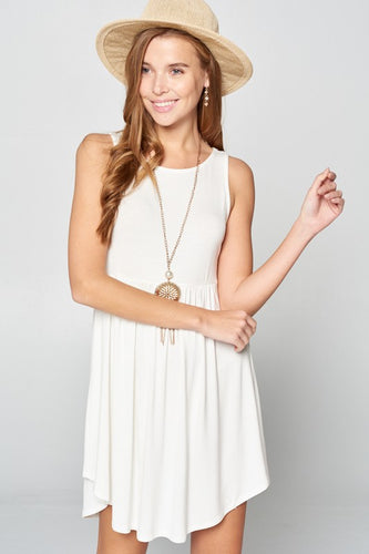 Jersey Short Swing Dress - White