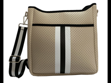 Tan Neoprene Crossbody Bag with Stripe. Clearance! Final sale! Was $75 now $55!