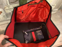 Olive Camouflage Red Stripe with black side panels Neoprene Tote