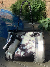 Black Metallic Silver Tiedye Neoprene Tote