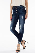 High Rise Button Fly Ankle Skinny Jeans