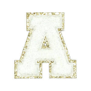 2 Inch Chenille Letters Adhesive Stickers - White