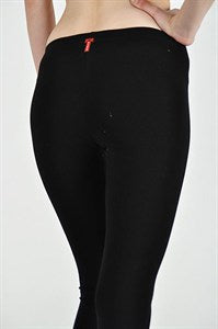 T-PARTY BASIC CAPRI ELASTIC WAISTBAND SOLID LEGGINGS -  BLACK