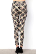 Checker Print Brushed Full Leggings - Plus