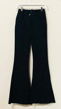 VENTI6 TWILL DENIM HIGH WAIST FLARE BELL PANT POCKETS - BLACK