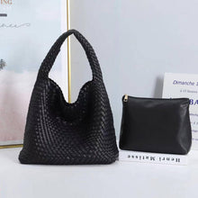 Vegan Leather Hand-Woven Tote Handbag Fashion Shoulder Top-handle Bag