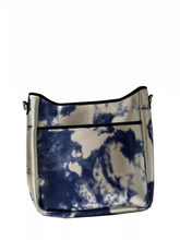 Neoprene Messenger with Solid Black Strap - Black/Metallic Silver or Blue/Metallic Silver