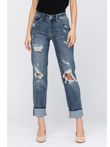 Judy Blue Bleach Splash Boyfriend Jeans