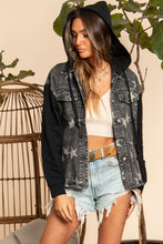 🌟star denim distressed jacket🌟- Black Denim or Blue Denim