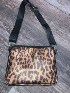 Small Neoprene Crossbody with Strap - Camoflauge or Leopard Metallic