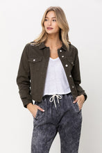 VERVET BY FLYING MONKEY  DISTRESSED OLIVE CLASSIC FIT JACKET