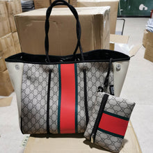 GG Red & Green Stripe Neoprene Tote