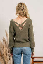 OPEN BACK PULLOVER SWEATER - LIGHT MOCHA