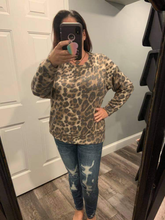 Plus Size Leopard Print two piece lounge set with wide leg pants