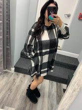 Too Good to be True Plaid Sweater Dress - Red/Black or Ivory/Black