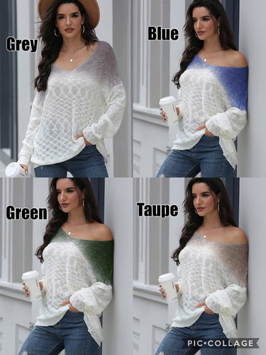 Dip dye Sweater - Assorted Colors. Clearance Final Sale!
