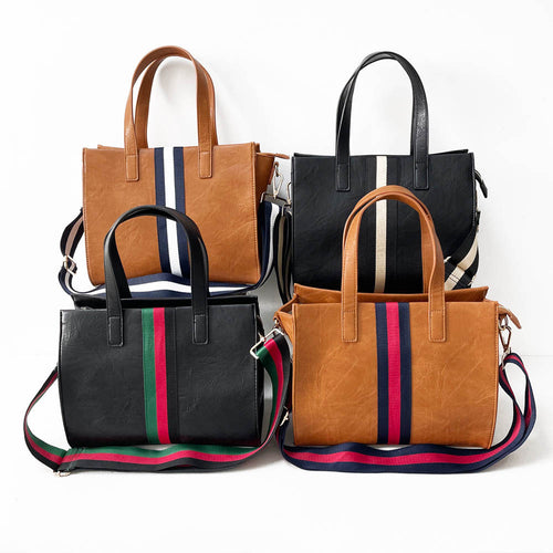 Mini Vegan Leather Tote - Assorted Colors