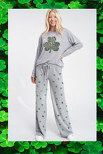 Leopard clover lounge wear set - Heather Grey