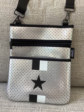 Silver Metallic Neoprene Crossbody w/ Black Star