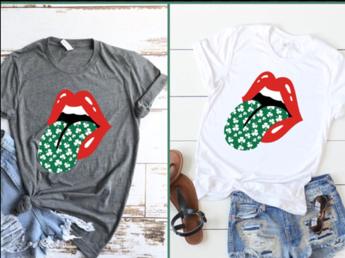 Shamrock Tongue Rock and Roll tee ☘️