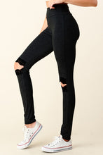 LACE DETAILED W/ OPEN LEGGINGS - BLACK