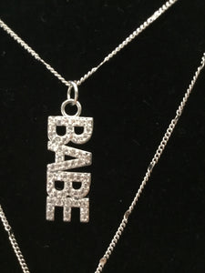 Babe Rhodium Bling Pendent on Silver Adjustable Chain