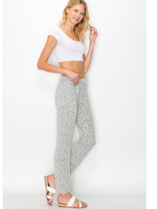 SNAKE PRINTED SWEAT PANTS - GREY