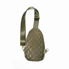 Nylon Quilted Puffer Sling/Chest Bag - Black, Olive or Ivory