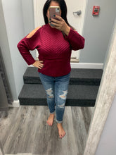 Cold Shoulder Knitted Sweater - Black or Wine