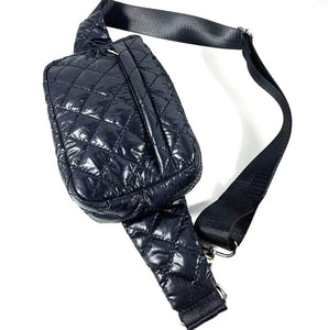 QUILTED BELT BAG FANNY BAG WAIST BAG - BLACK OR NAVY