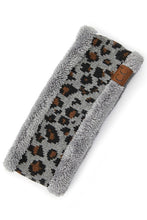 C.C Leopard Pattern Headwrap with Lining - Light Melange Grey