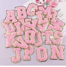 2 Inch Chenille Letters Adhesive Stickers - Light Pink