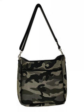 Neoprene Messenger with Solid Black Strap - Metallic Camo